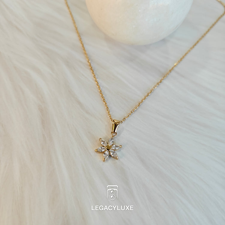 Crystal Flower Star Necklace