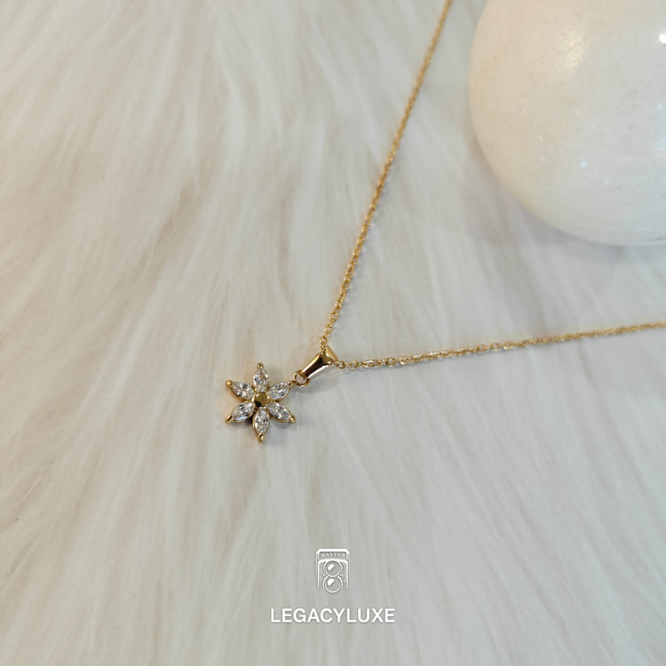 Crystal Flower Star Necklace