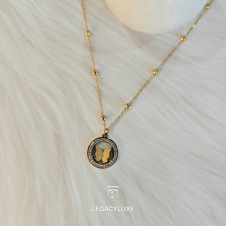 Eternal Butterfly Medallion Necklace