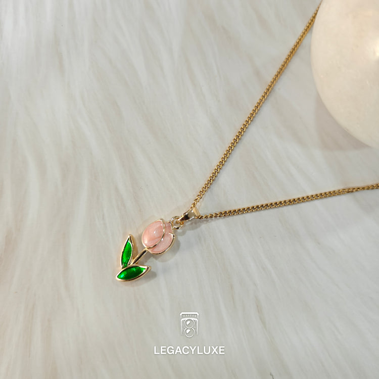 PinkRosette Necklac