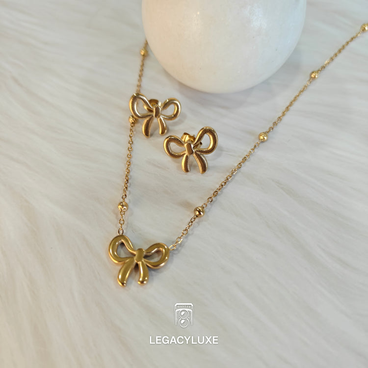 GoldenCharm Bow Jewelry Set