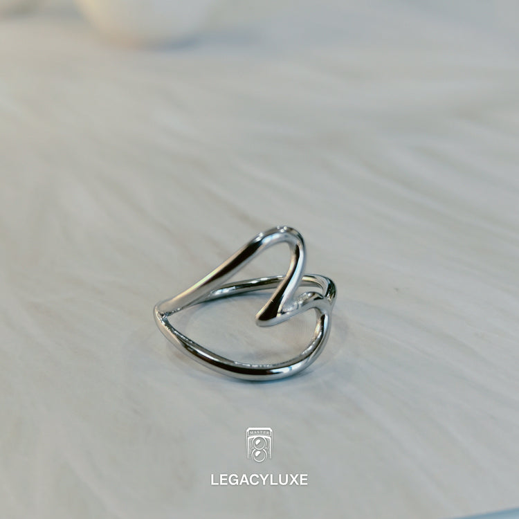 silver Heartbeat Minimalist Ring