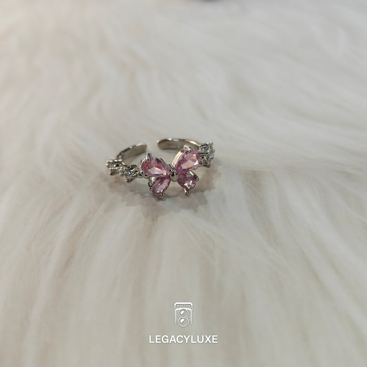 pink butterfly ring