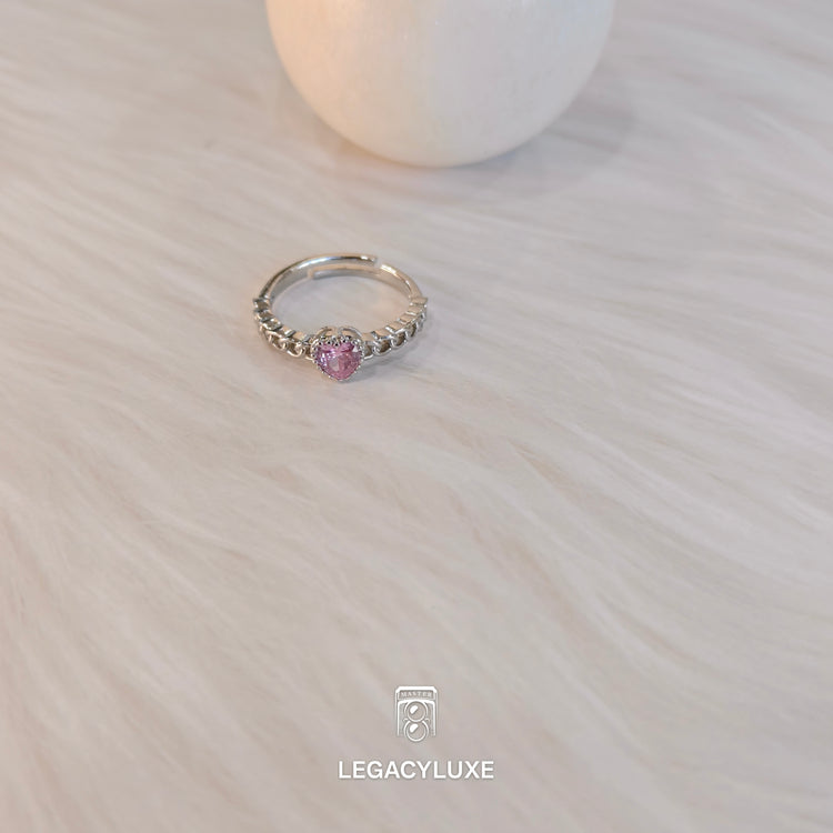 small pink heart diamond ring
