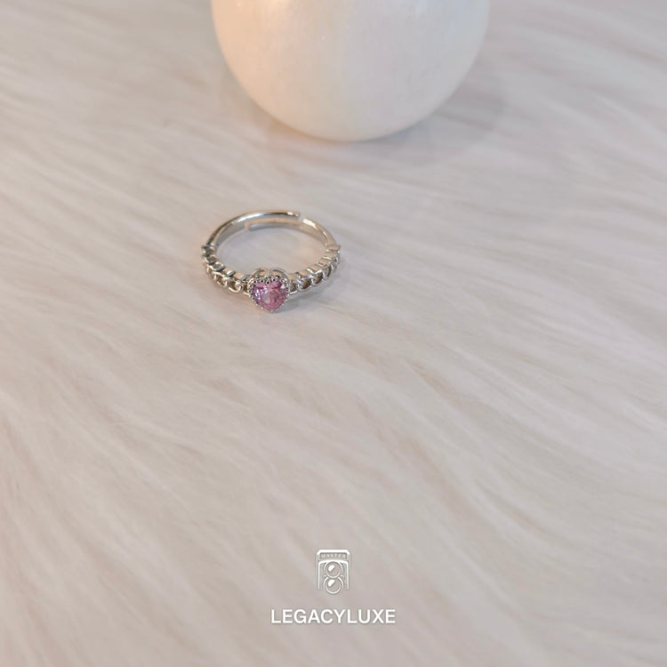 small pink heart diamond ring