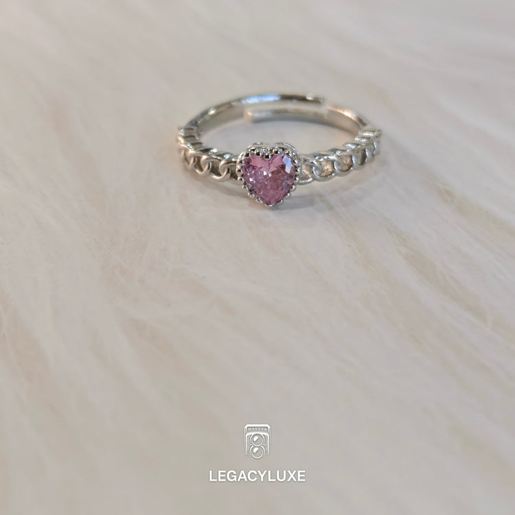 small pink heart diamond ring