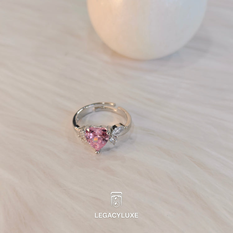 big pink heart diamond ring