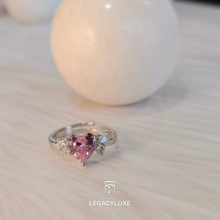 big pink heart diamond ring