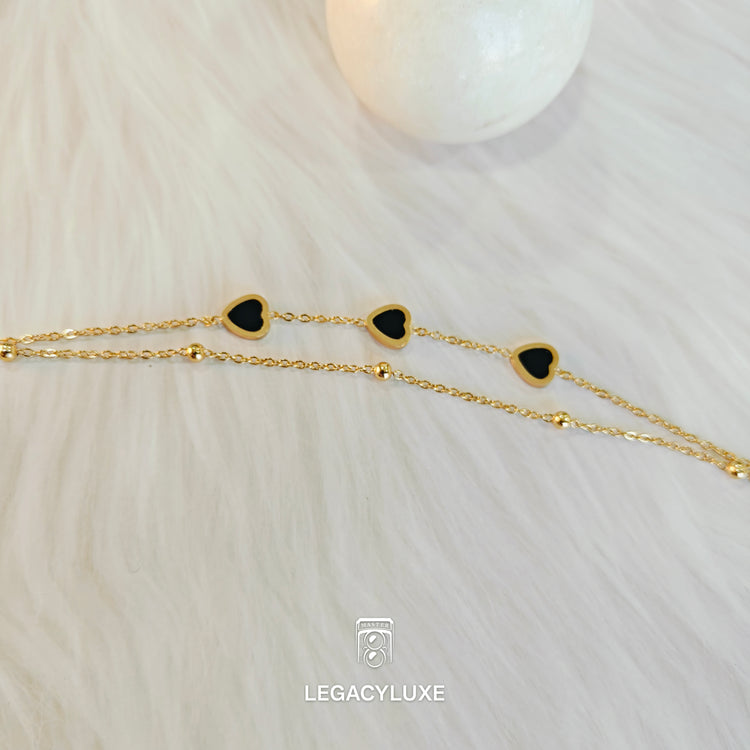 black pearl heart bracelet