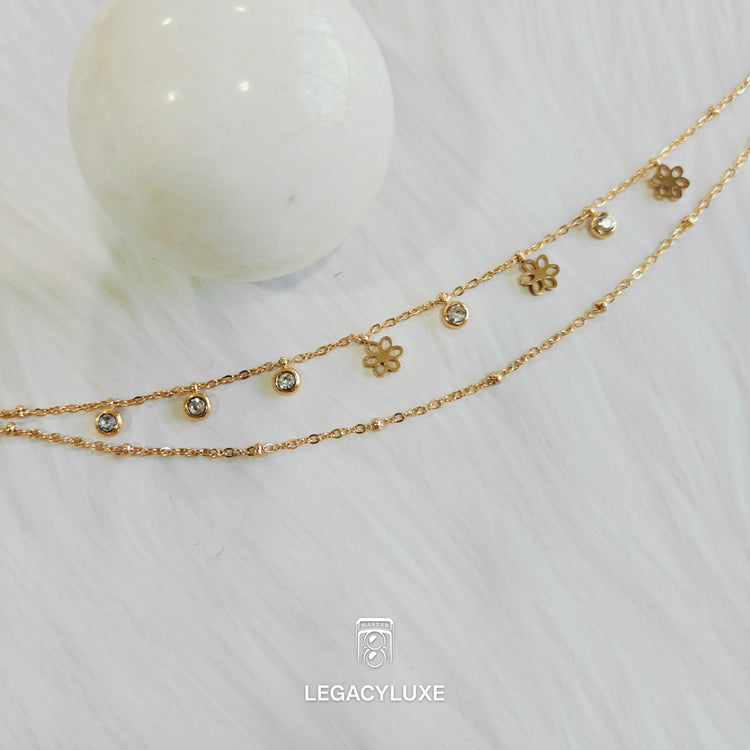 CelestiDangle Dual-Layer Gold Bracelet