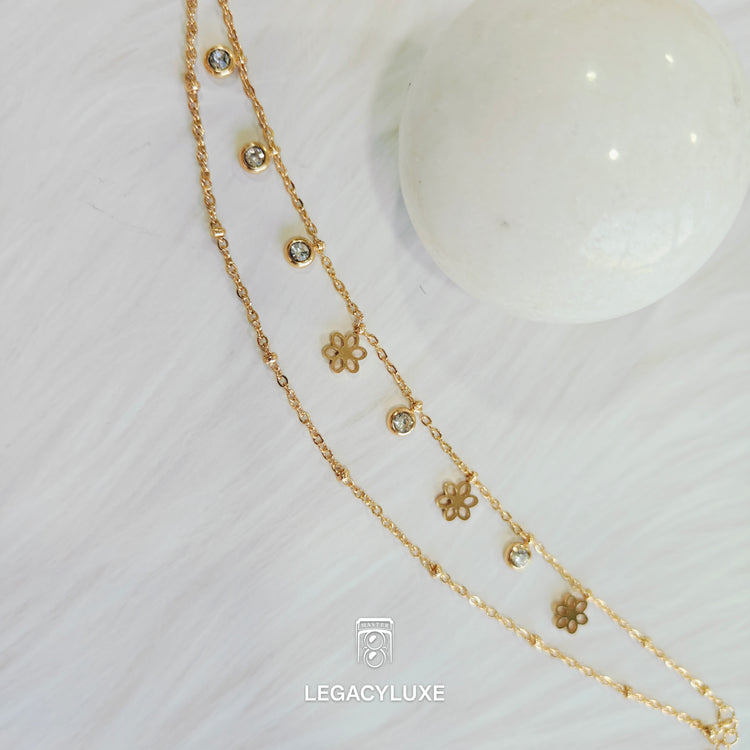 CelestiDangle Dual-Layer Gold Bracelet